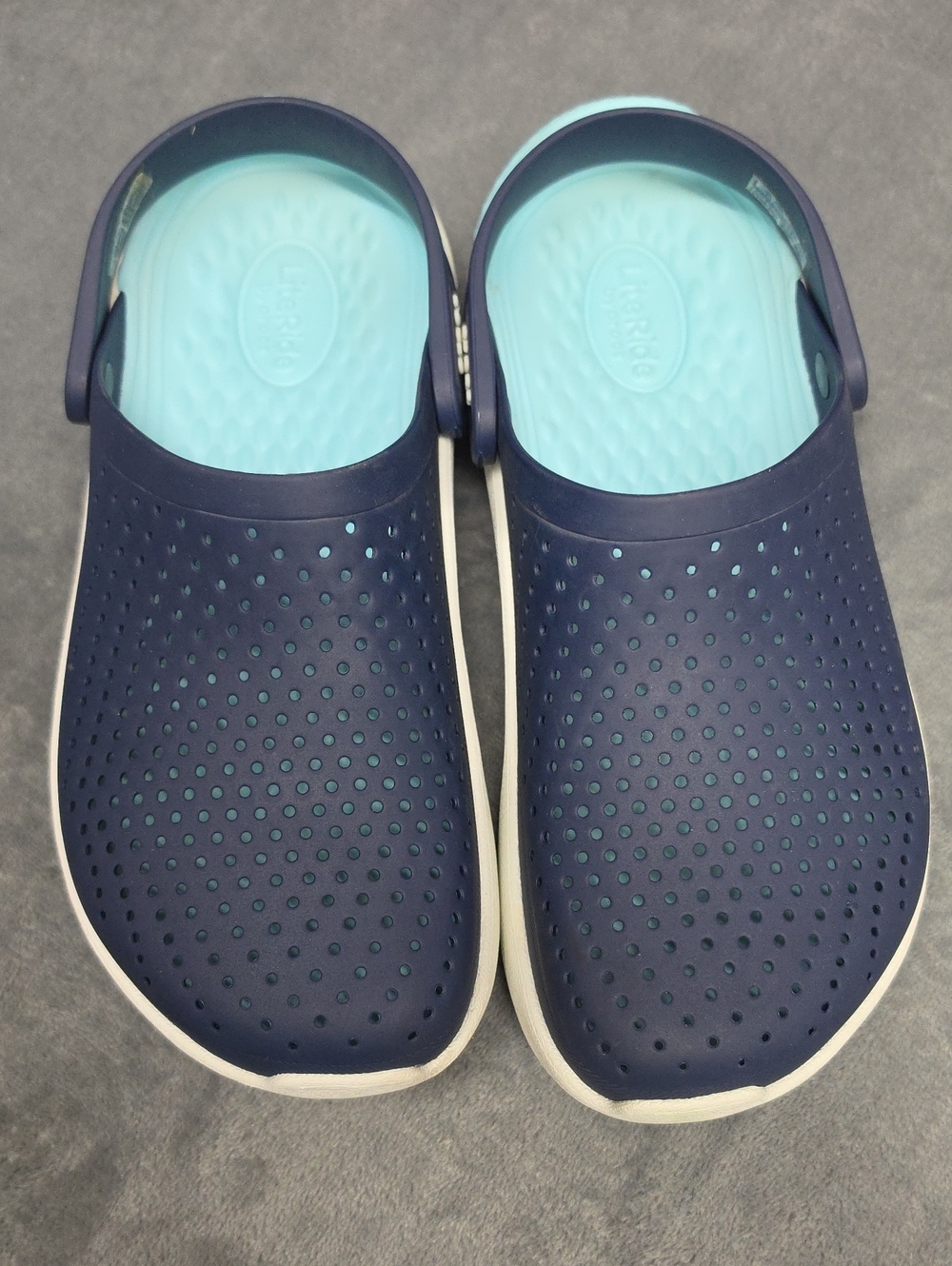 CROCS Navy with Light Blue LiteRide Sandals 8